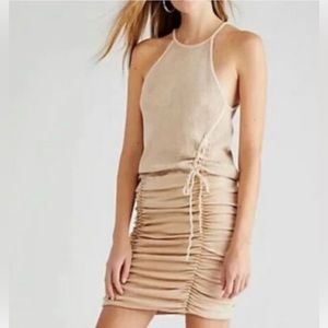 NWT Free People FP One Katya Thermal Mini Bodycon Dress Sand size small